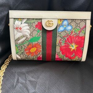 Gucci Multi Color Ophidia Floral Shoulder Bag